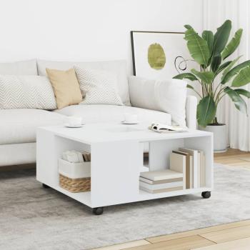 ARDEBO.de - Couchtisch Weiß 80x80x40 cm Holzwerkstoff