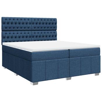 ARDEBO.de - Boxspringbett mit Matratze Blau 200x200 cm Stoff