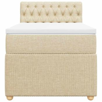 Boxspringbett mit Matratze Creme 80x200 cm Stoff