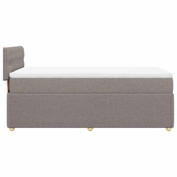 ARDEBO.de - Boxspringbett mit Matratze Taupe 90x200 cm Stoff