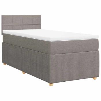 ARDEBO.de - Boxspringbett mit Matratze Taupe 100x200 cm Stoff