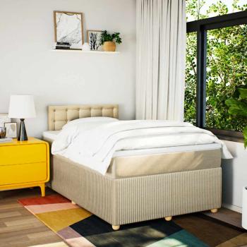 Boxspringbett mit Matratze Creme 120x190 cm Stoff