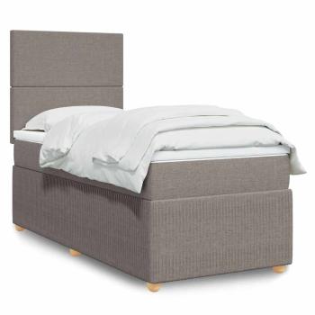 ARDEBO.de - Boxspringbett mit Matratze Taupe 100x200 cm Stoff