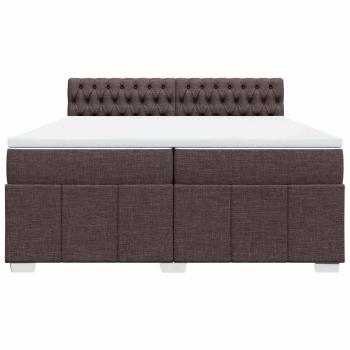 Boxspringbett mit Matratze Dunkelbraun 200x200 cm Stoff