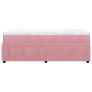 Boxspringbett mit Matratze Rosa 90x200 cm Samt