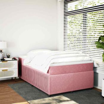 ARDEBO.de - Boxspringbett mit Matratze Rosa 120x190 cm Samt