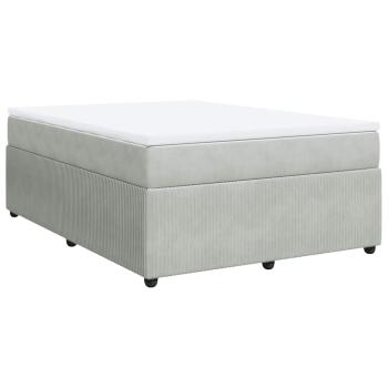 Boxspringbett mit Matratze Hellgrau 140x190 cm Samt