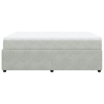 Boxspringbett mit Matratze Hellgrau 140x190 cm Samt