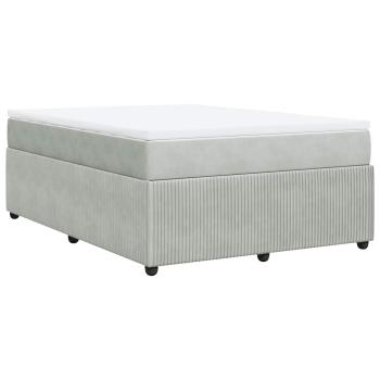 Boxspringbett mit Matratze Hellgrau 140x190 cm Samt