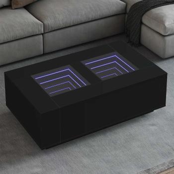 ARDEBO.de - Couchtisch mit Infinity-LED Schwarz 116x69x40 cm