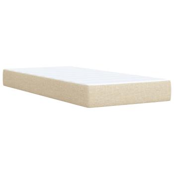 ARDEBO.de - Boxspringbett mit Matratze Creme 100x200 cm Stoff
