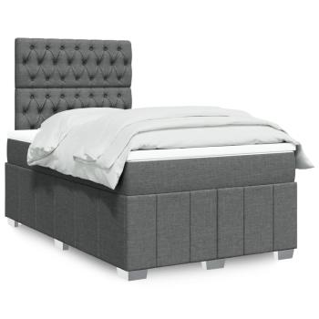 ARDEBO.de - Boxspringbett mit Matratze Dunkelgrau 120x190 cm Stoff