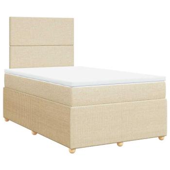 Boxspringbett mit Matratze Creme 120x190 cm Stoff