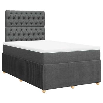 ARDEBO.de - Boxspringbett mit Matratze Dunkelgrau 120x190 cm Stoff
