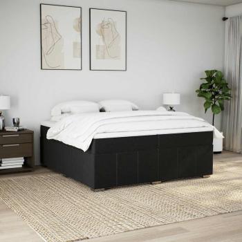 Boxspringbett mit Matratze Schwarz 200x200 cm Stoff