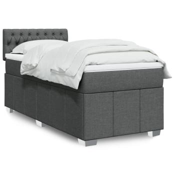 ARDEBO.de - Boxspringbett mit Matratze Dunkelgrau 80x200 cm Stoff