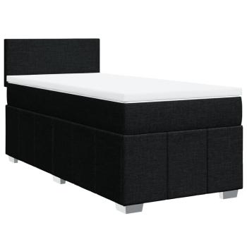 Boxspringbett mit Matratze Schwarz 100x200 cm Stoff