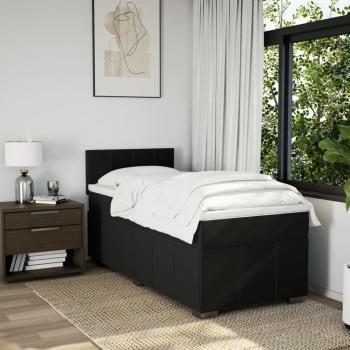 ARDEBO.de - Boxspringbett mit Matratze Schwarz 100x200 cm Stoff