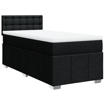 Boxspringbett mit Matratze Schwarz 100x200 cm Stoff