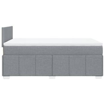 ARDEBO.de - Boxspringbett mit Matratze Hellgrau 120x190 cm Stoff