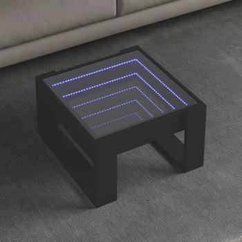 ARDEBO.de - Couchtisch mit Infinity-LED Schwarz 50x53x30 cm