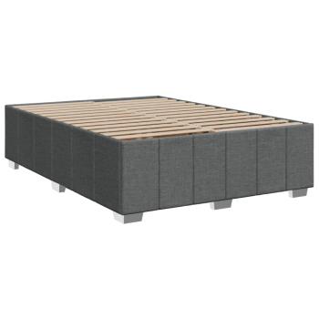 ARDEBO.de - Boxspringbett mit Matratze Dunkelgrau 140x190 cm Stoff