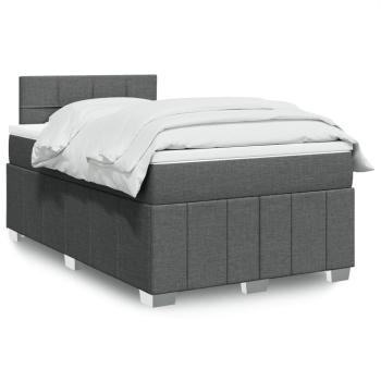 ARDEBO.de - Boxspringbett mit Matratze Dunkelgrau 120x190 cm Stoff