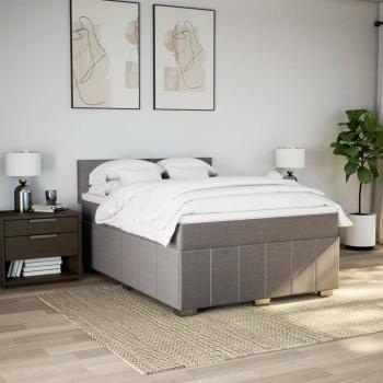 Boxspringbett mit Matratze Taupe 140x190 cm Stoff