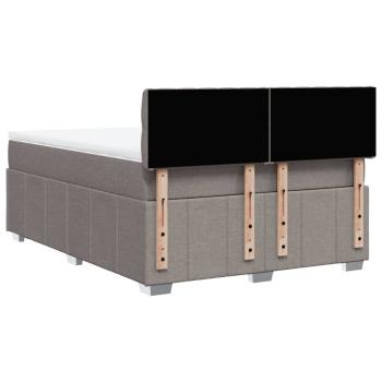 ARDEBO.de - Boxspringbett mit Matratze Taupe 140x190 cm Stoff