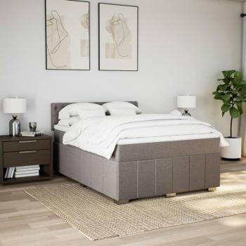 Boxspringbett mit Matratze Taupe 140x190 cm Stoff