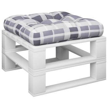 ARDEBO.de - Palettenkissen Grau Kariert 58x58x10 cm Stoff