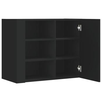 Wandregal Schwarz 75x35x60 cm Holzwerkstoff