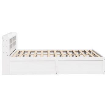 Massivholzbett mit Kopfteil Weiß 140x190 cm Kiefer