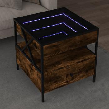 ARDEBO.de - Couchtisch mit Infinity-LED Räuchereiche 50x50x51 cm