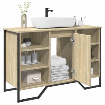 ARDEBO.de - Waschbeckenunterschrank Sonoma-Eiche 91x35x60 cm Holzwerkstoff