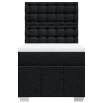 Boxspringbett mit Matratze Schwarz 80x200 cm Stoff