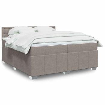 ARDEBO.de - Boxspringbett mit Matratze Taupe 200x200 cm Stoff