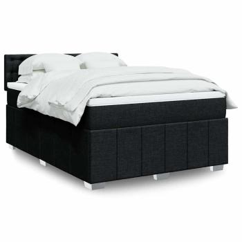 ARDEBO.de - Boxspringbett mit Matratze Schwarz 140x200 cm Stoff