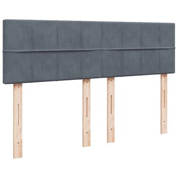 ARDEBO.de - Boxspringbett mit Matratze Dunkelgrau 140x200 cm Samt