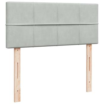 Boxspringbett mit Matratze Hellgrau 120x200 cm Samt