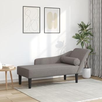 ARDEBO.de - Chaiselongue mit Kissen Taupe Stoff