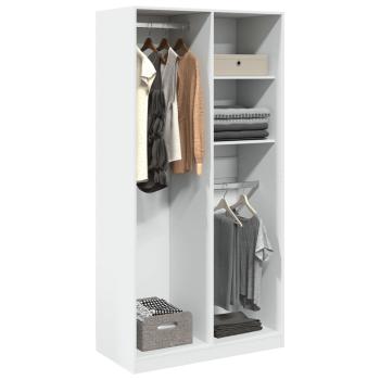 ARDEBO.de - Kleiderschrank Weiß 100x50x200 cm Holzwerkstoff
