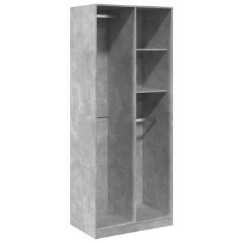 Kleiderschrank Betongrau 80x50x200 cm Holzwerkstoff