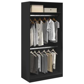ARDEBO.de - Kleiderschrank Schwarz 100x50x200 cm Holzwerkstoff