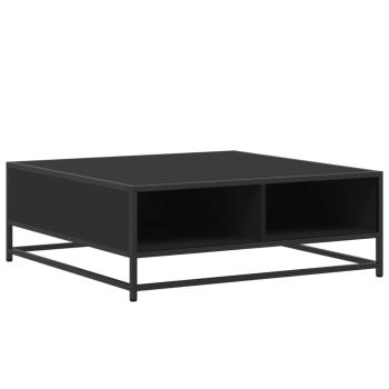 Couchtisch Schwarz 80x80x30 cm Holzwerkstoff und Metall