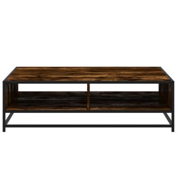 Couchtisch Räuchereiche 100x100x30 cm Holzwerkstoff und Metall