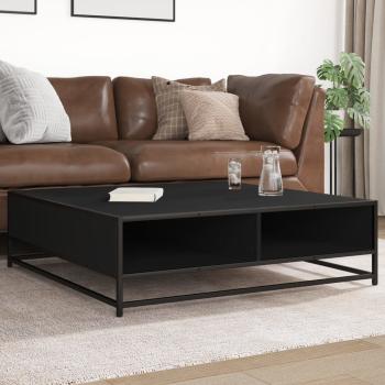 ARDEBO.de - Couchtisch Schwarz 100x100x30 cm Holzwerkstoff und Metall