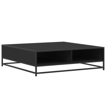 Couchtisch Schwarz 100x100x30 cm Holzwerkstoff und Metall