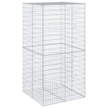 Gabione mit Deckel 100x100x200 cm Verzinktes Eisen