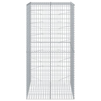 Gabione mit Deckel 100x100x200 cm Verzinktes Eisen